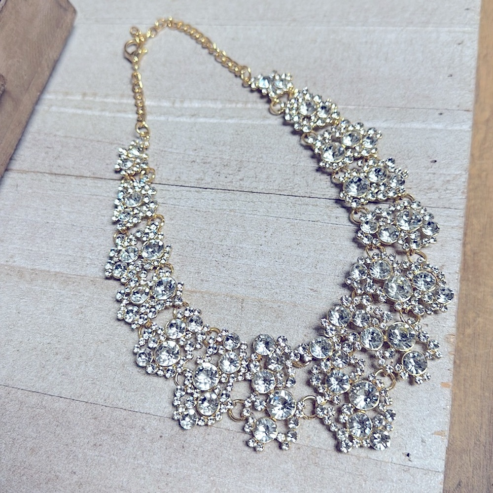 Perry street rocksbox crystal cz clusters chunky chain necklace